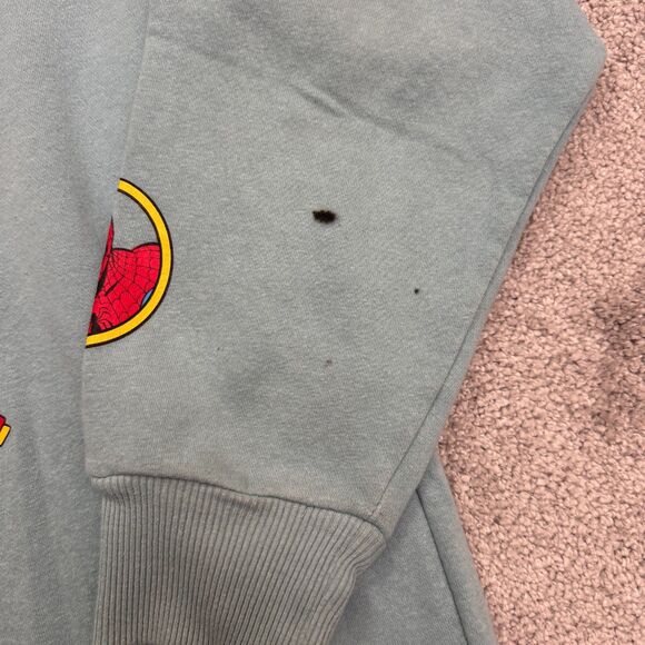 Marvel The Amazing Spider Man Graphic Pullover Sweatshirt Mens XL Teal Crew Neck - Picture 8 of 16